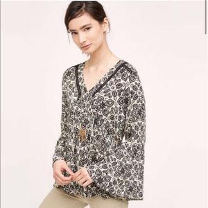 Anthropologie Hervine Peasant Blouse Top XS Paisley Print